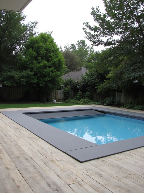 21 Timeless Recessed Pool Ideas for a Seamless Yard Design stylish automated pool safety