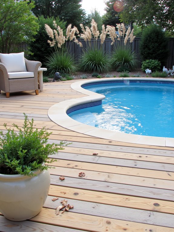 25 Creative Semi Inground Pool Installation Ideas to Plan Ahead stylish pool deck enhancements
