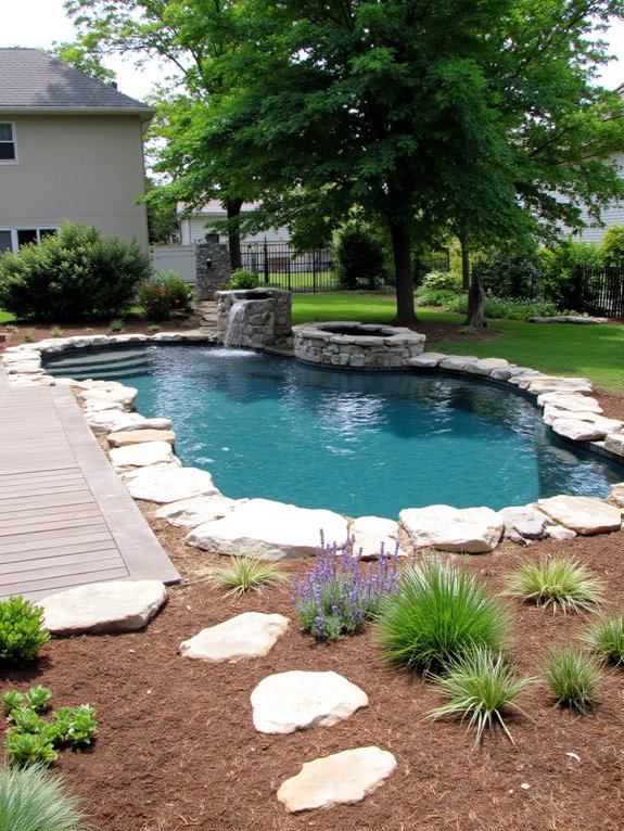 23 Creative Semi Inground Pool Landscaping Ideas That Feel Intentional sustainable eco friendly landscaping practices