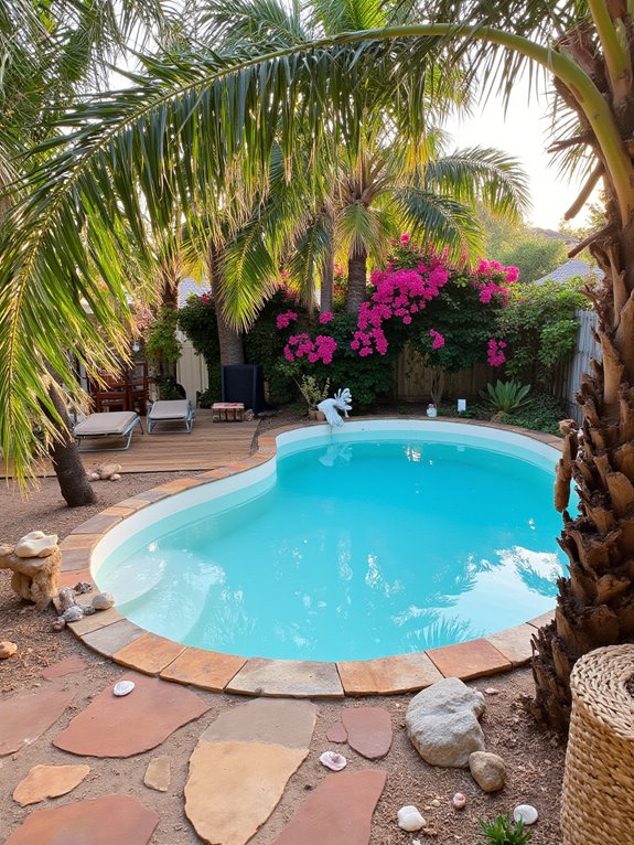 18 Inviting Sunken Above Ground Pool Ideas That Blend In themed backyard pool experiences