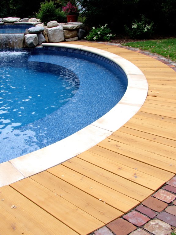 20 Modern Half Inground Pool Ideas With a Deck That Feel Built In tranquil water features enhance relaxation