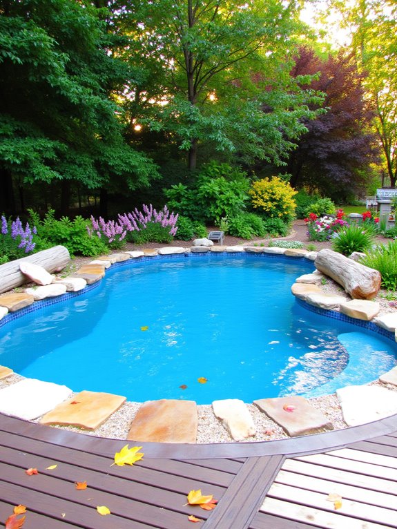 25 Beautiful Backyard Semi Inground Pool Designs You Will Love unique pool design options