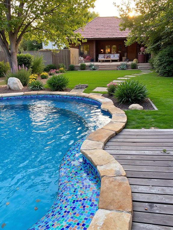 25 Beautiful Backyard Semi Inground Pool Designs You Will Love vibrant pool area transformation