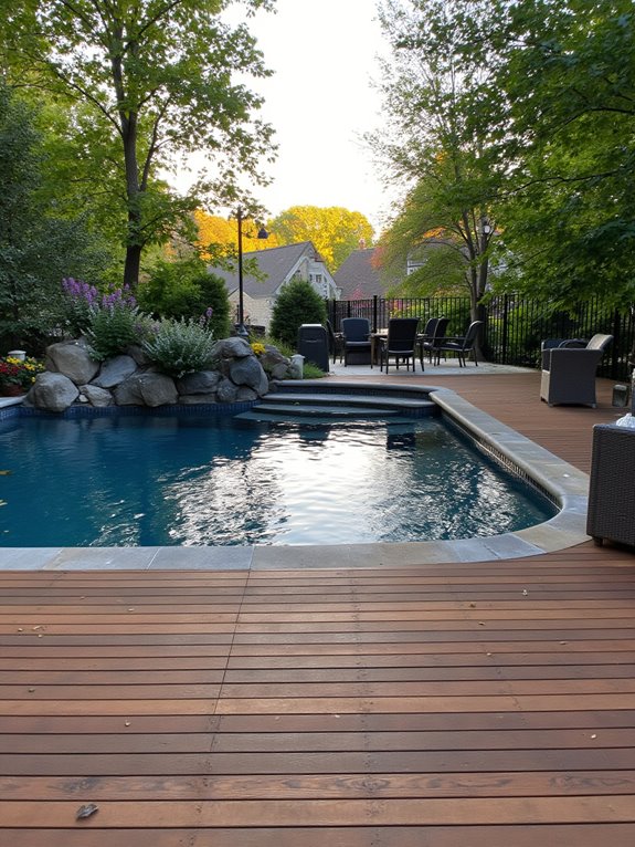 24 Dreamy Semi Inground Pool Backyard Ideas That Feel Like a Retreat warm inviting wooden retreat