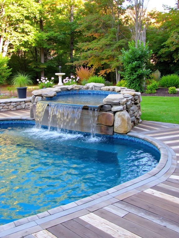 18 Inviting Sunken Above Ground Pool Ideas That Blend In water features enhance tranquility