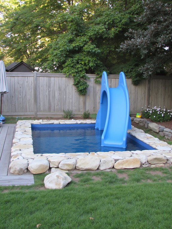 25 Fun Inground Pool Ideas With Slides For Backyard Play affordable backyard pool options