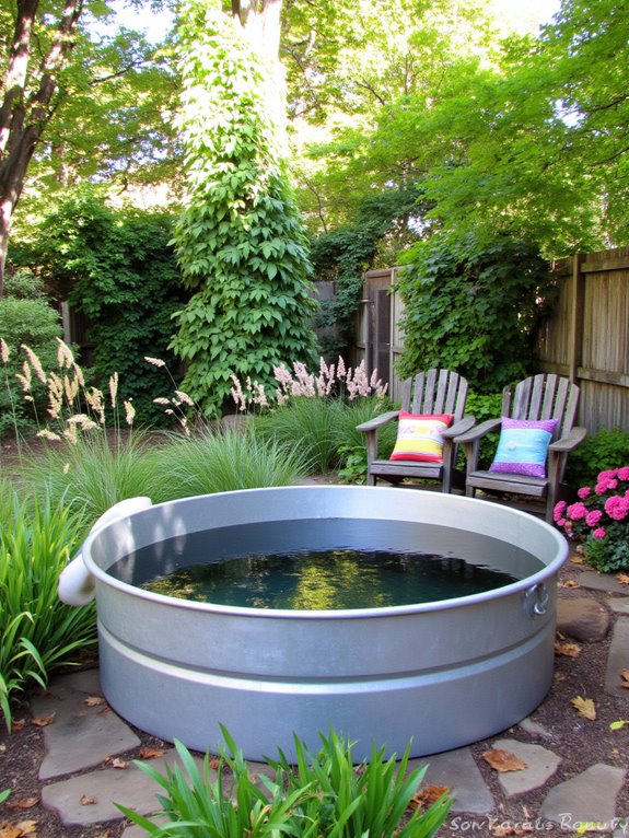 23 Beautiful Stock Tank Pool Landscaping Ideas For Instant Charm affordable rustic swimming alternative