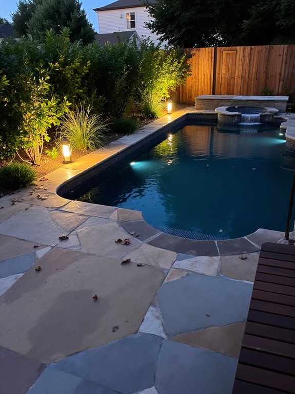 20 Smart Inground Pool Privacy Ideas For Peaceful Yards ambient lighting enhances privacy