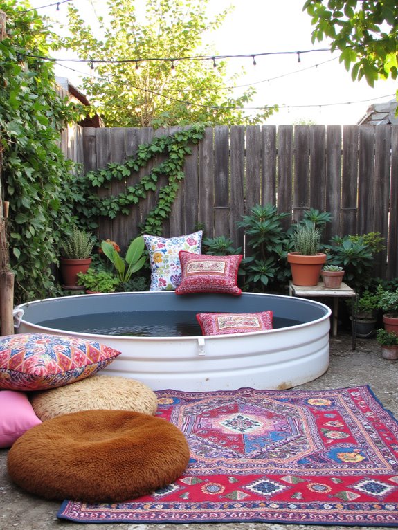 19 Trendy Plastic Stock Tank Pool Ideas For A Modern Twist bohemian stock tank oasis