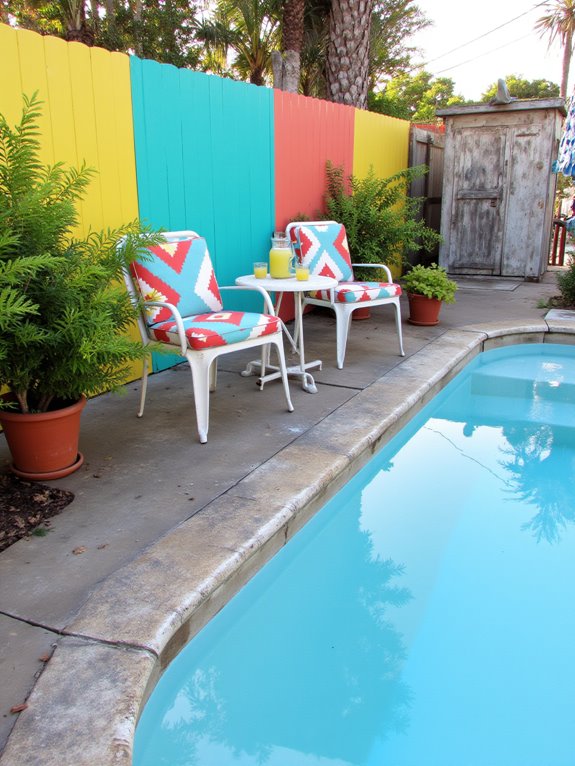 18 Bright Tin Pool Ideas That Add Fun Retro Character charming vintage pool decor