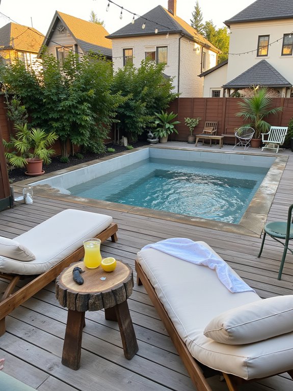 22 Modern Stock Tank Pool Setup Ideas For A Clean Aesthetic chic vintage poolside furniture