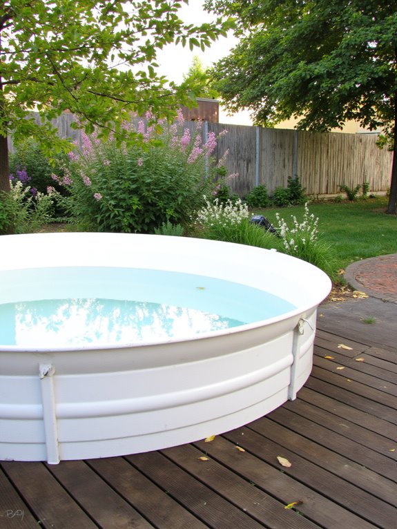 24 Smart Stock Tank Pool Paint Ideas That Transform Your Space classic white stock tank