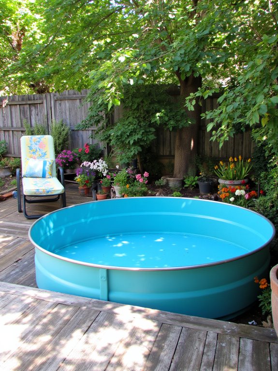 19 Trendy Plastic Stock Tank Pool Ideas For A Modern Twist colorful finishes for pools