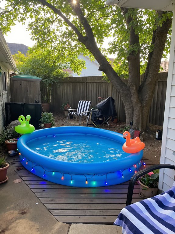 20 Compact Stock Tank Pool Ideas Perfect For Small Spaces colorful floaties and snacks