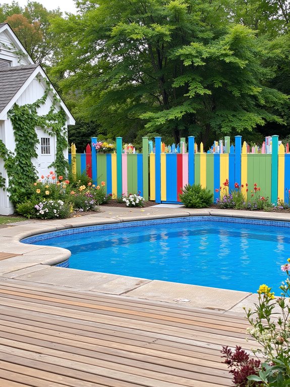 25 Practical Inground Pool Fence Ideas For Safe Stylish Spaces colorful pool fence benefits