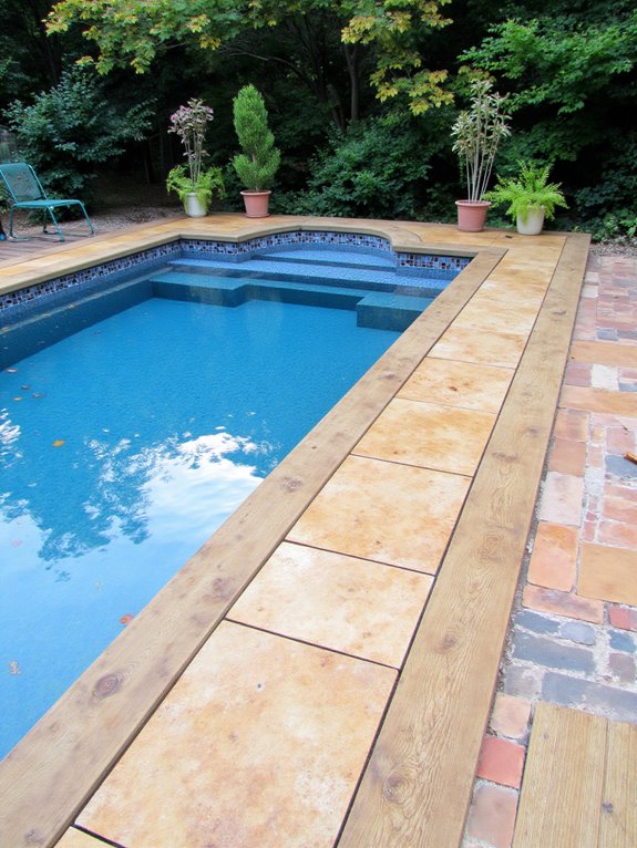 18 Beautiful Inground Swimming Pool Ideas That Stand Out comfortable poolside decking options
