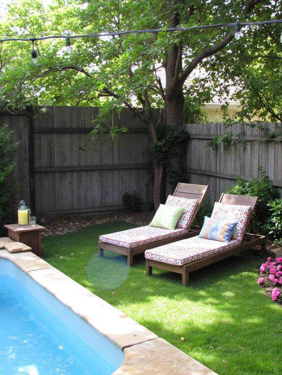 21 Stylish Poly Stock Tank Pool Ideas For A Smooth Setup comfortable poolside lounge setup