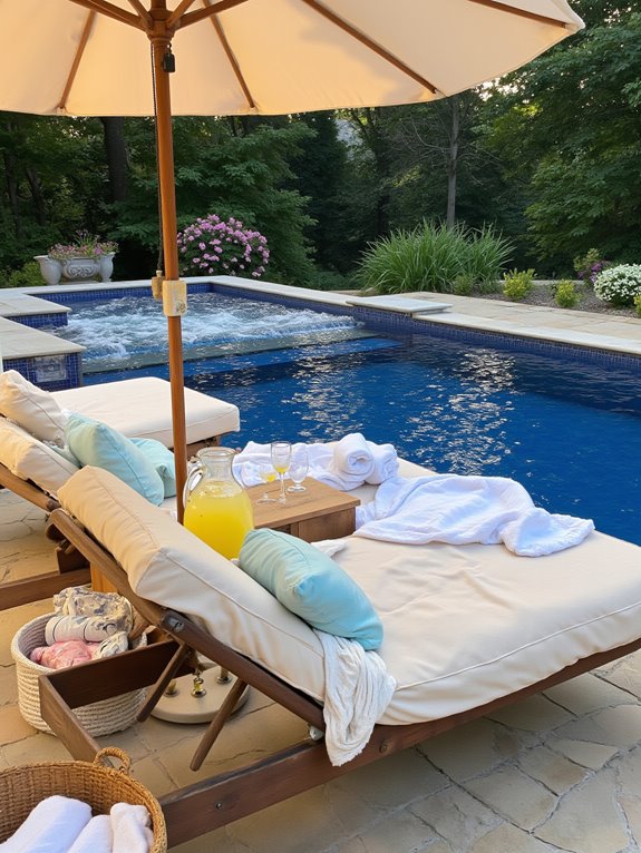 18 Luxurious Inground Pool And Hot Tub Ideas For Home Retreats comfortable poolside lounging essentials