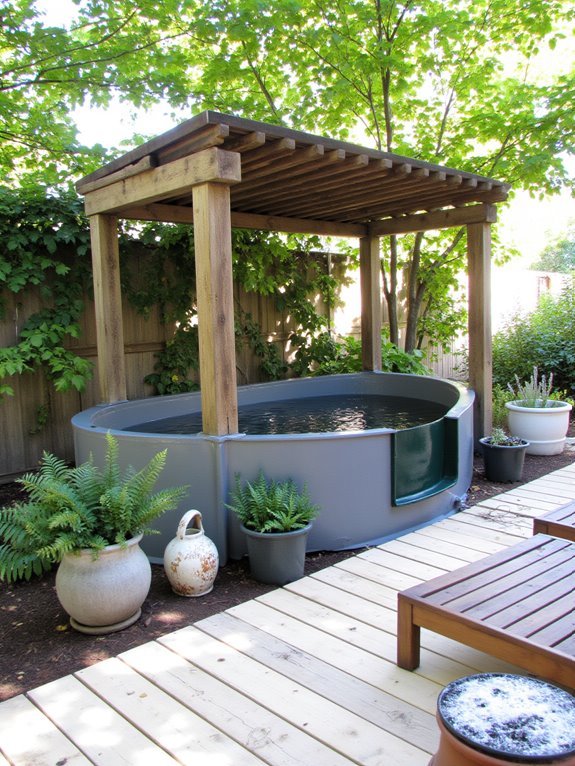 18 Chic Stock Tank Pool Cover Ideas For A Clean Setup comfortable shaded poolside experience