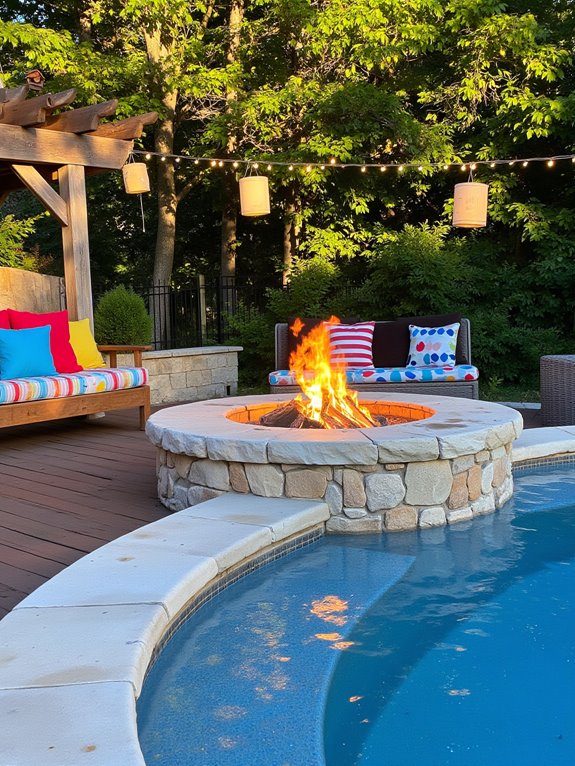 23 Creative Inground Pool Ideas You’ll Wish You Tried Sooner cozy fire lit poolside gatherings