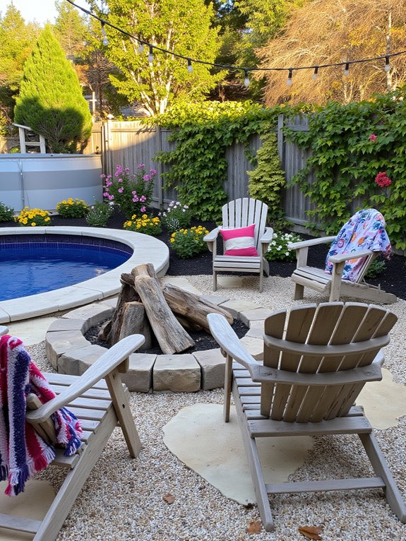 25 Upgraded Stock Tank Pool Ideas For A Big Style Boost cozy fire pit gatherings
