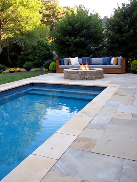 23 Modern Inground Pool Ideas For Crisp Outdoor Style cozy fire pit gatherings