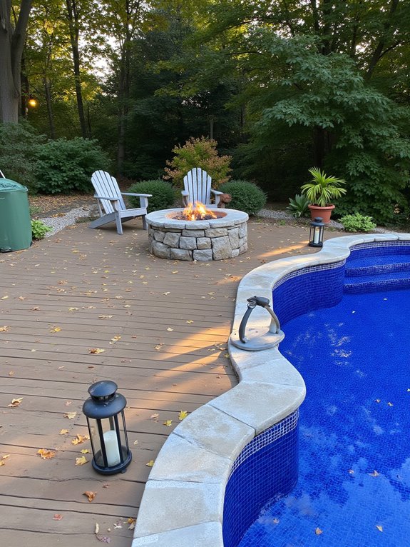 25 Chic Inground Pool Decorating Ideas That Feel Fresh cozy fire pit gatherings
