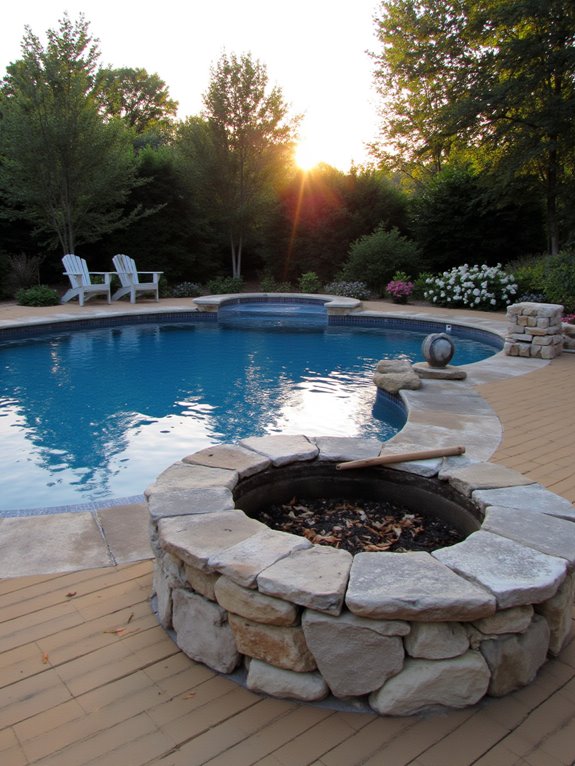 24 Creative Inground Pool Deck Ideas For Easy Backyard Upgrades cozy gatherings by water