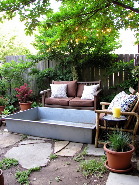 20 Stylish Cattle Trough Pool Ideas For Unexpected Backyard Flair cozy outdoor tranquility oasis
