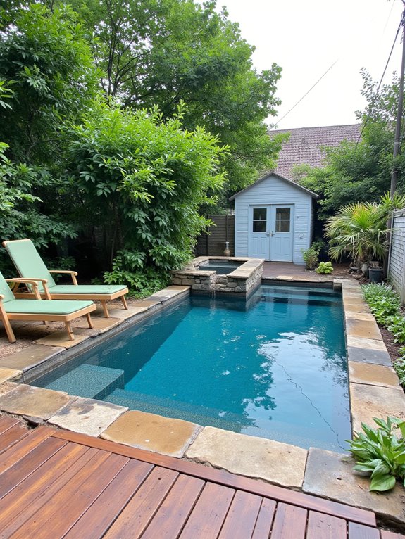 18 Beautiful Inground Swimming Pool Ideas That Stand Out cozy plunge pool retreat