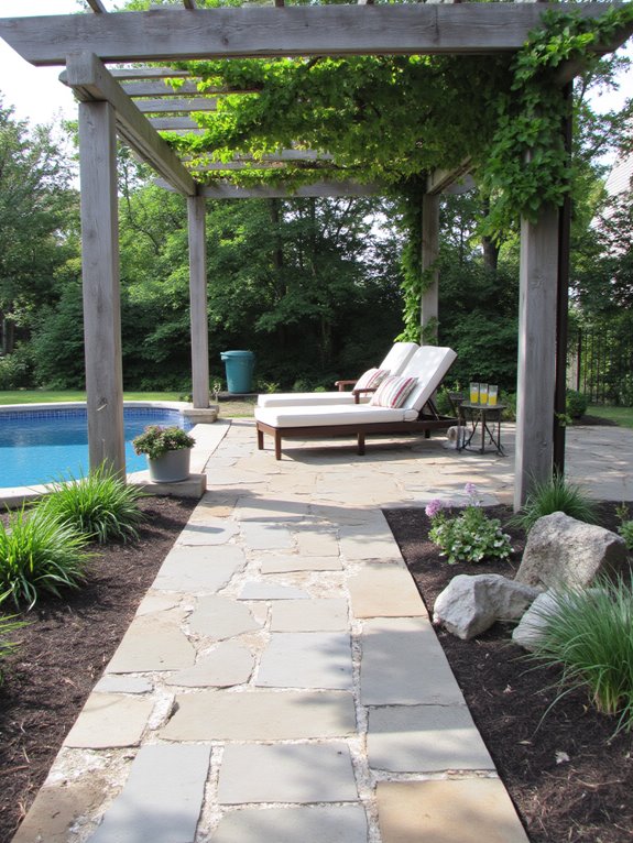 21 Simple Inground Pool Landscaping Ideas For Clean Outdoor Style cozy poolside shade solutions
