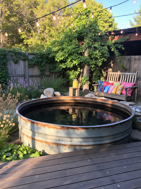 21 Gorgeous DIY Stock Tank Pool Ideas For Warm Summer Days cozy rustic pool retreat