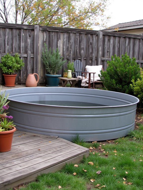 18 Stunning Stock Tank Pool Ideas That Feel Like a Backyard Escape cozy stock tank pool oasis