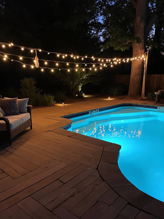 24 Creative Inground Pool Deck Ideas For Easy Backyard Upgrades creative outdoor pool lighting