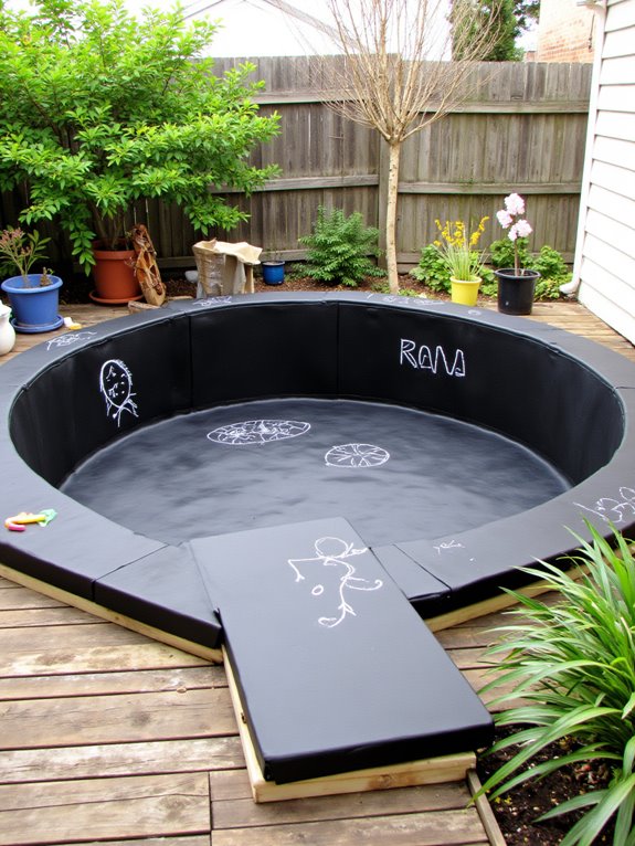 20 Elevated Stock Tank Pool Liner Ideas That Look Professional creative poolside chalkboard fun