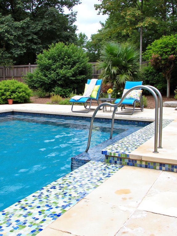 19 Modern Backyard Inground Pool Ideas For Fresh Outdoor Appeal custom vibrant tile designs