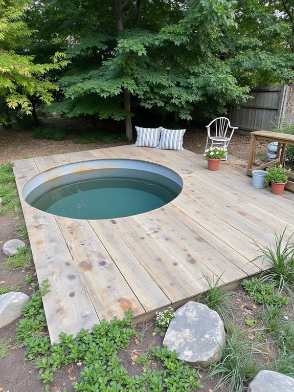 21 Gorgeous DIY Stock Tank Pool Ideas For Warm Summer Days deck for stock tank pool