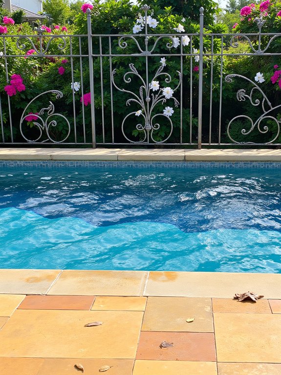 25 Practical Inground Pool Fence Ideas For Safe Stylish Spaces decorative pool fence designs