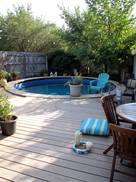 23 Refreshing Saltwater Stock Tank Pool Ideas For Easy Upkeep diy deck for stock tank