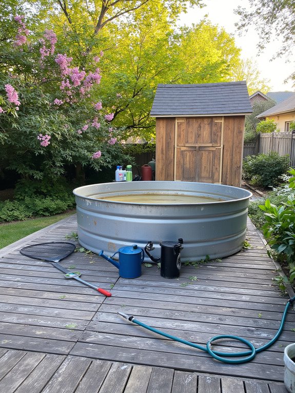 19 Relaxing Stock Tank Pool Ideas For Calm Summer Afternoons diy stock tank pool maintenance
