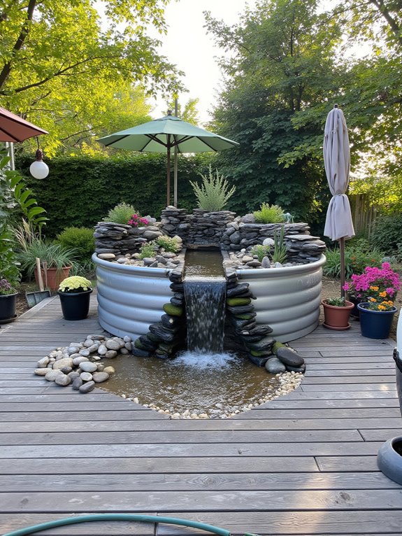 22 Family Friendly Stock Tank Pool Ideas That Everyone Will Love diy stock tank waterfall installation