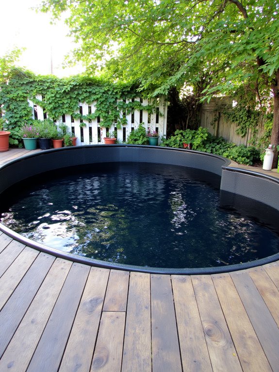 20 Elevated Stock Tank Pool Liner Ideas That Look Professional dramatic dark colors elevate