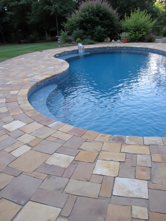 24 Polished Inground Pool Deck Ideas With Pavers For A Finished Look durable slip resistant pool pavers