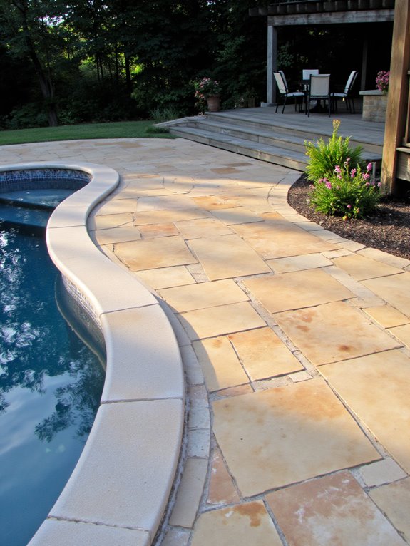 25 Impressive Inground Pool Patio Ideas That Upgrade Your Space durable stylish patio flooring