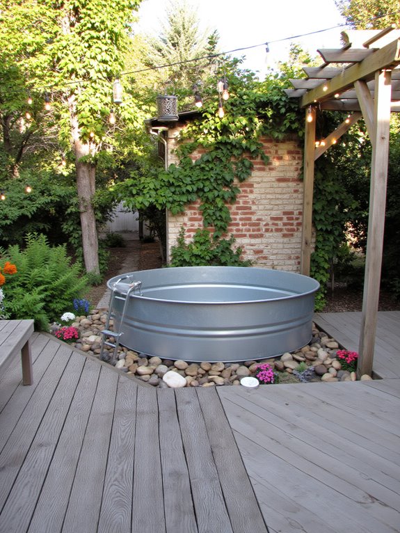 20 Modern Stock Tank Pool Designs For A Fresh Outdoor Upgrade easy diy stock tank pool