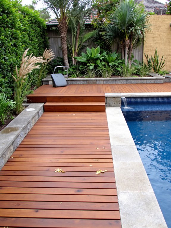 24 Creative Inground Pool Deck Ideas For Easy Backyard Upgrades eco friendly decking materials