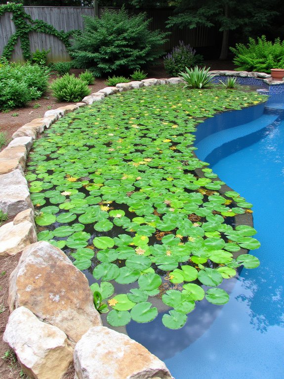 23 Lovely Inground Pool Landscaping Ideas For A Natural Feel eco friendly natural pool cover