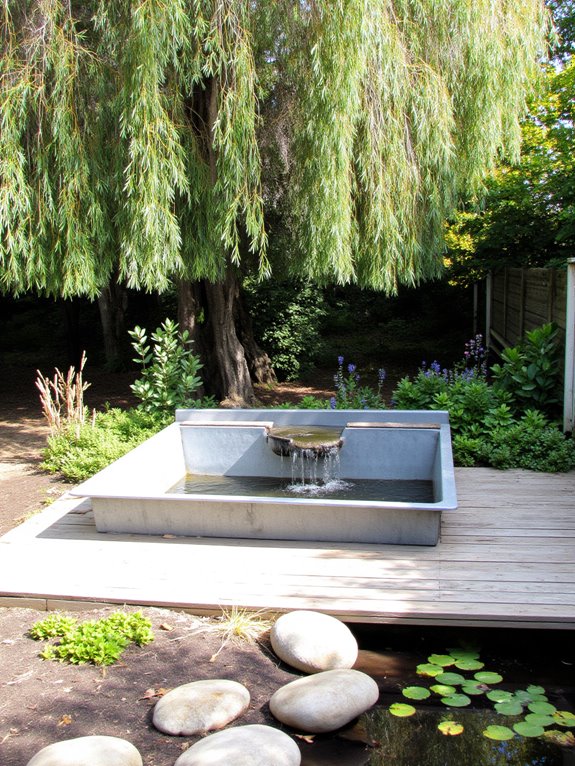 20 Stylish Cattle Trough Pool Ideas For Unexpected Backyard Flair eco friendly water feature integration