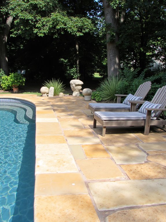 21 Unique Inground Pool Coping Ideas That Refresh Your Space elegant and durable travertine