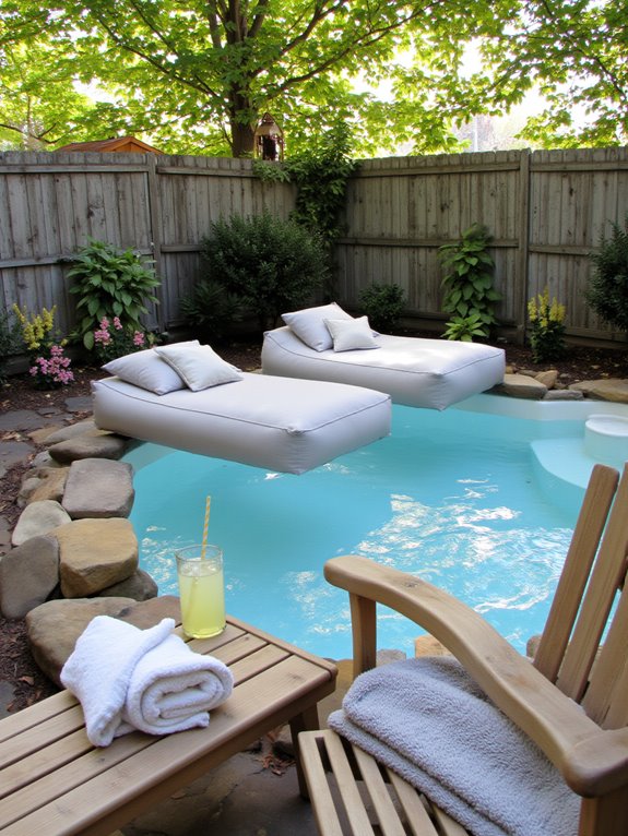 21 Unique Mini Stock Tank Pool Ideas Packed With Personality elegant floating pool loungers